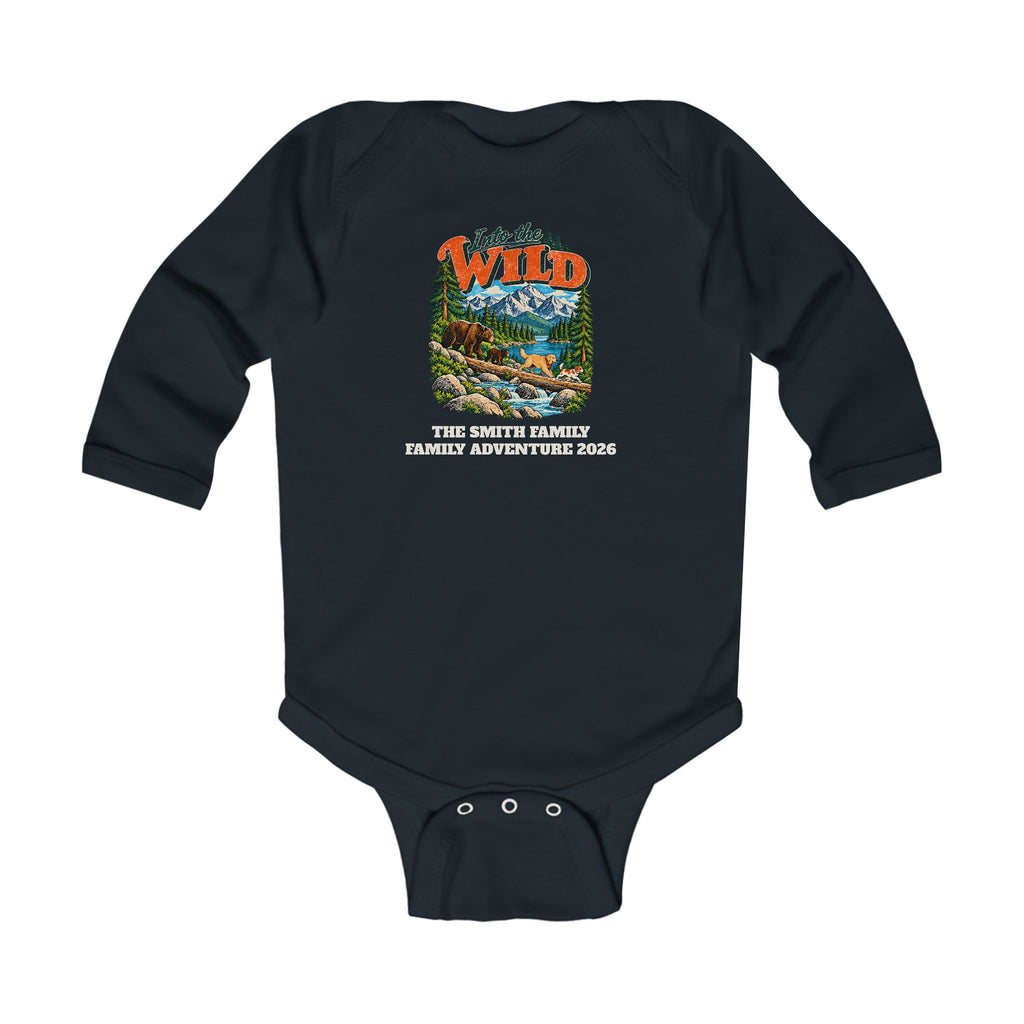 Custom Baby Into the Wild Hiking Long Sleeve Bodysuit