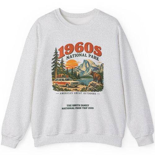 Custom 1960s National Park Family Trip Sweatshirt