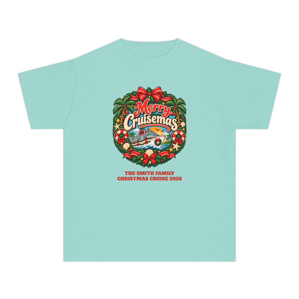 Custom Kids Merry Cruisemas Wreath Christmas Cruise Shirt