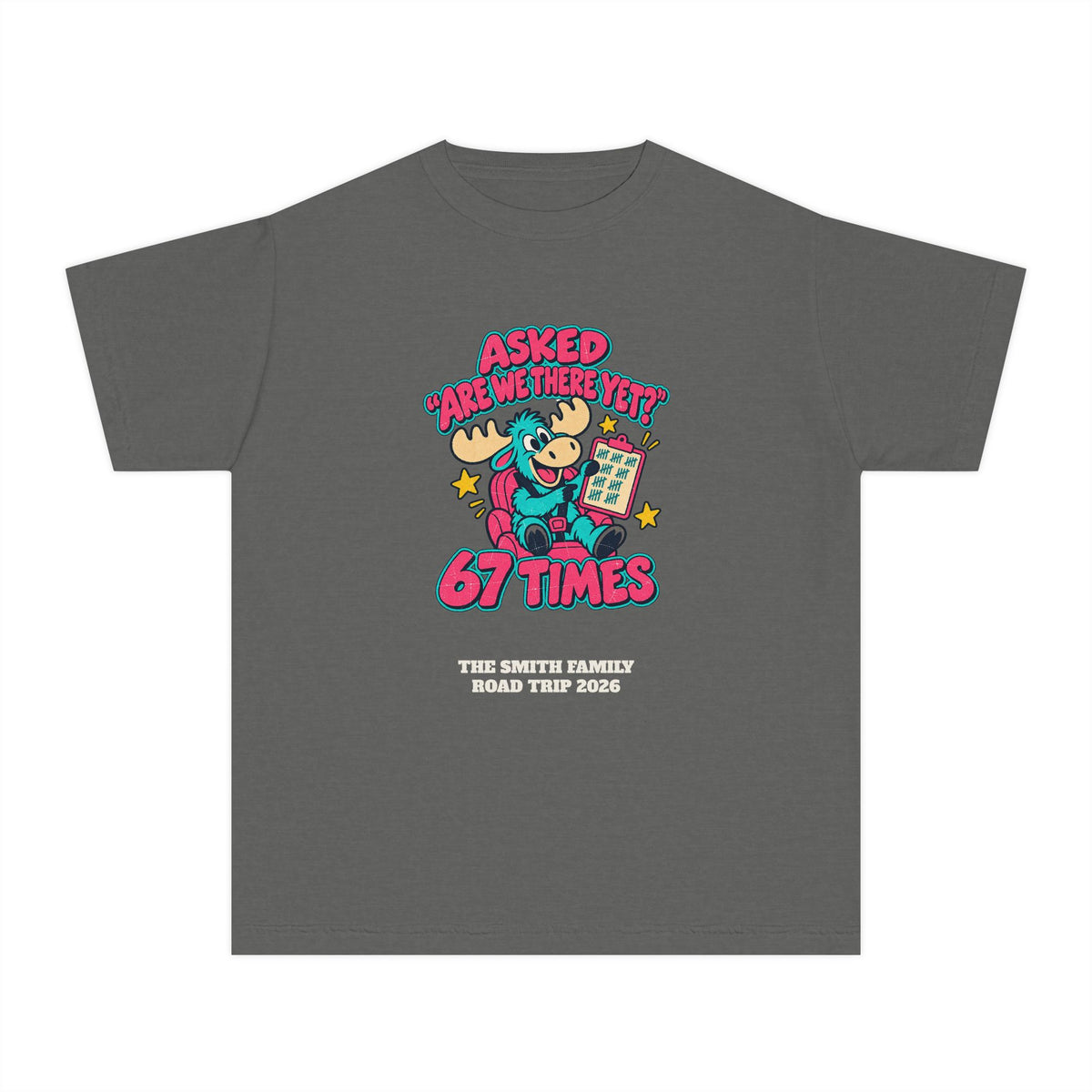 Custom Kids Are We There Yet 67 Times Road Trip Shirt