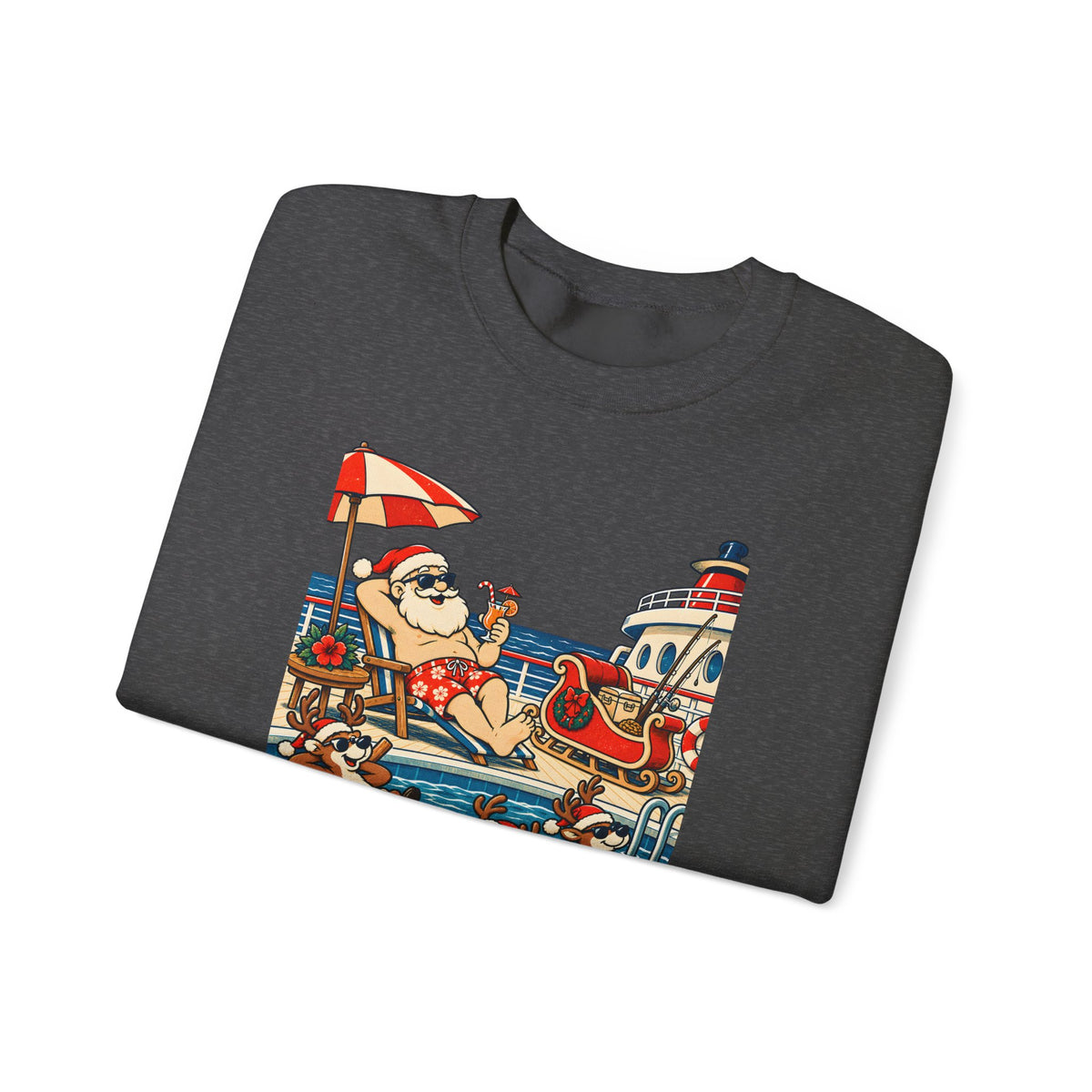 Custom Santa Pool Day Christmas Cruise Sweatshirt