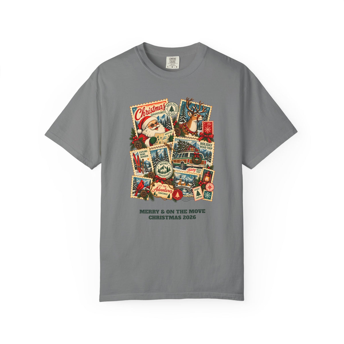 Custom Christmas Adventures Vintage Stamp Shirt