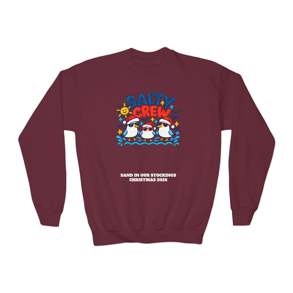 Custom Kids Salty Crew Beach Christmas Sweatshirt