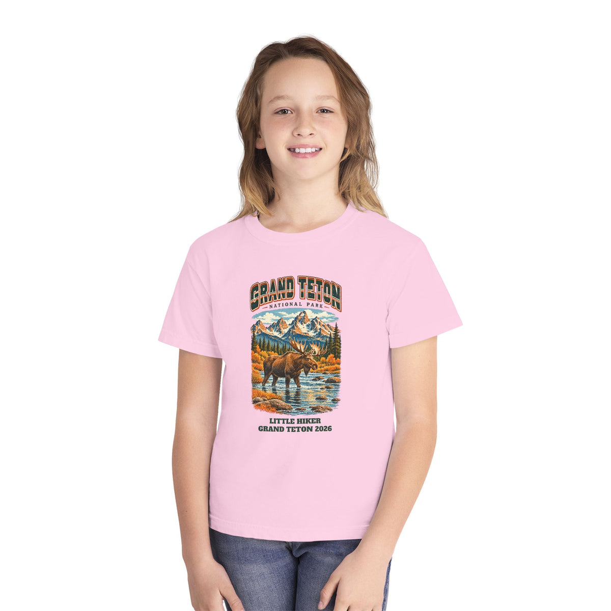 Custom Kids Grand Teton National Park Vintage Moose Shirt