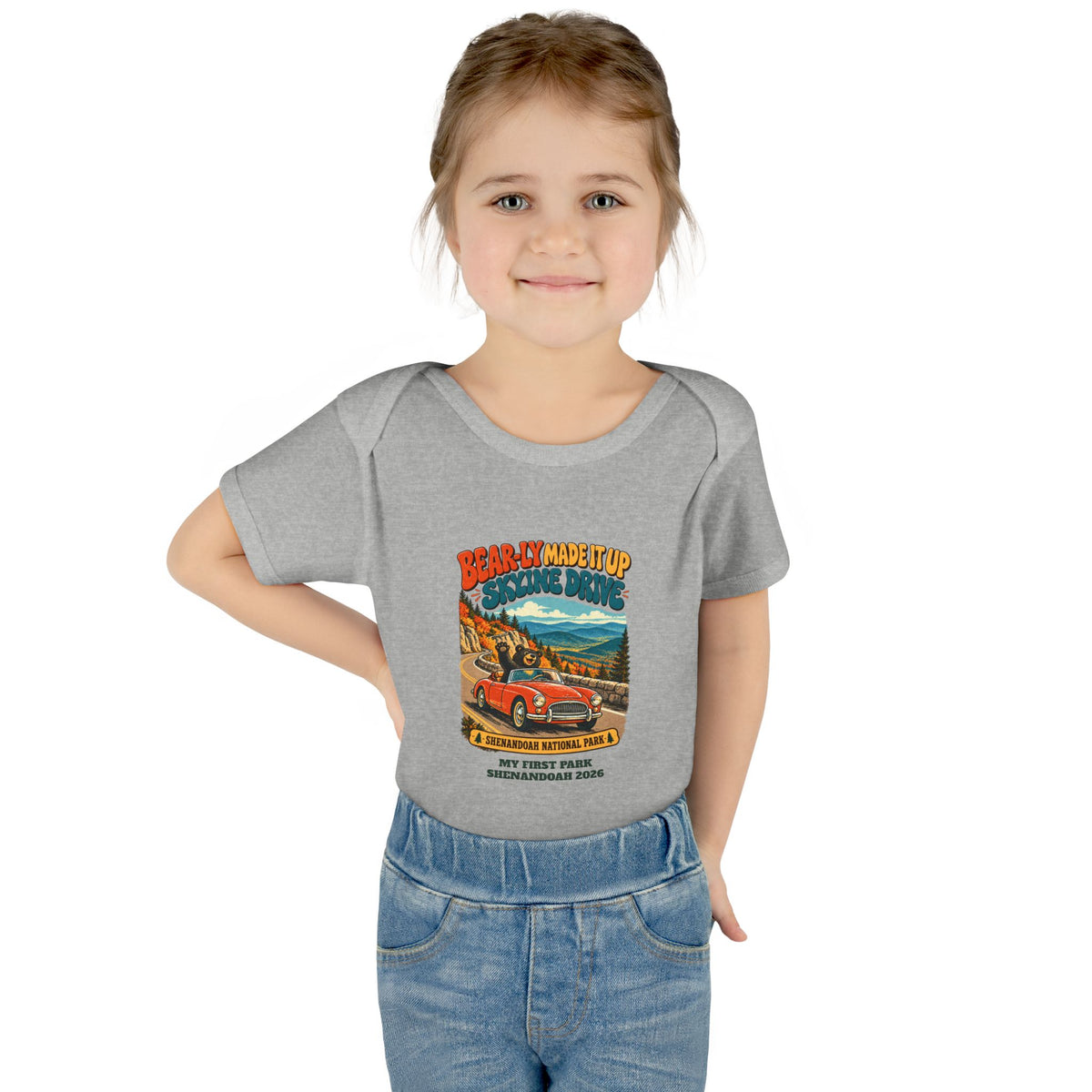 Custom Baby Shenandoah National Park Funny Bear Skyline Drive Onesie