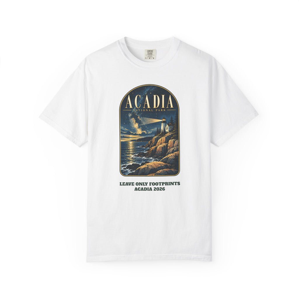Custom Acadia National Park Lighthouse Night Sky Shirt