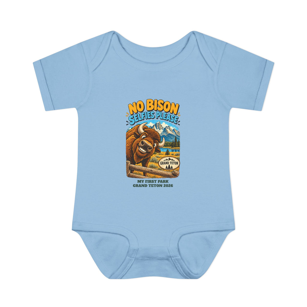 Custom Baby Grand Teton National Park Funny Bison Onesie