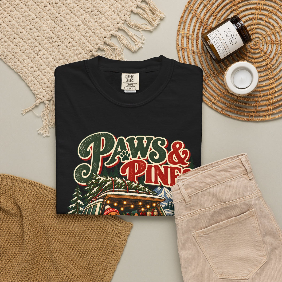 Custom Paws & Pines Christmas Dog Shirt