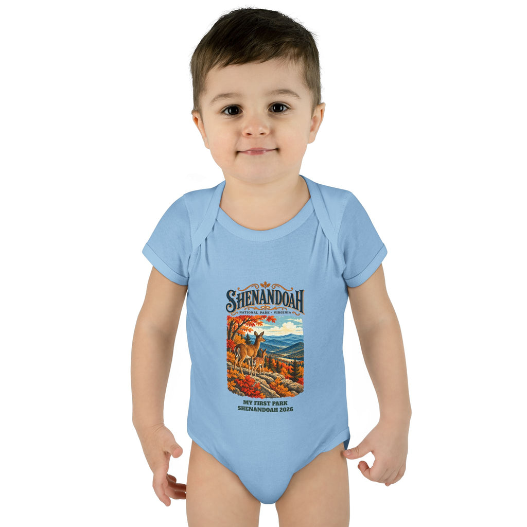 Custom Baby Shenandoah National Park Vintage Deer Onesie