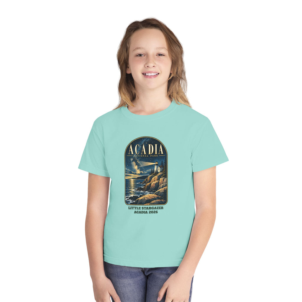 Custom Kids Acadia National Park Lighthouse Night Sky Shirt