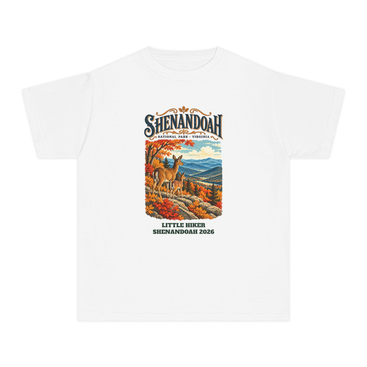 Custom Kids Shenandoah National Park Vintage Deer Shirt