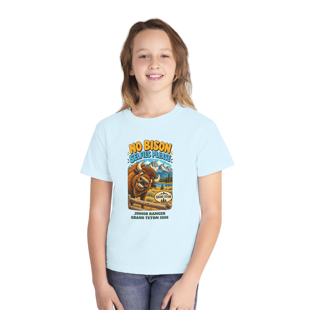 Custom Kids Grand Teton National Park Funny Bison Shirt