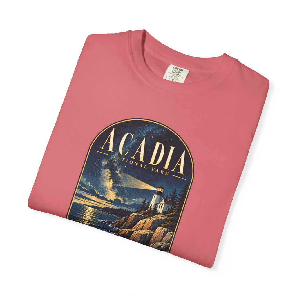 Custom Acadia National Park Lighthouse Night Sky Shirt