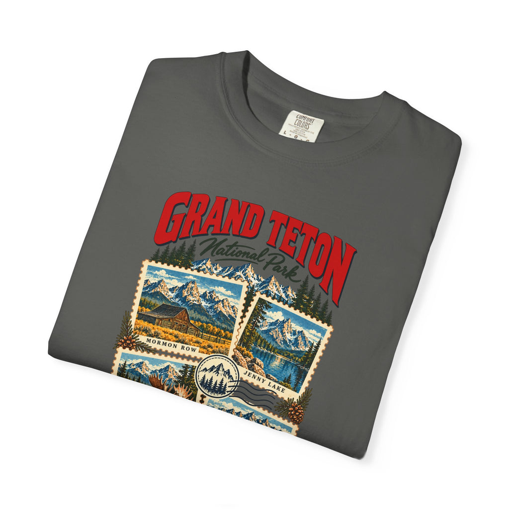 Custom Grand Teton National Park Stamp Collage Shirt