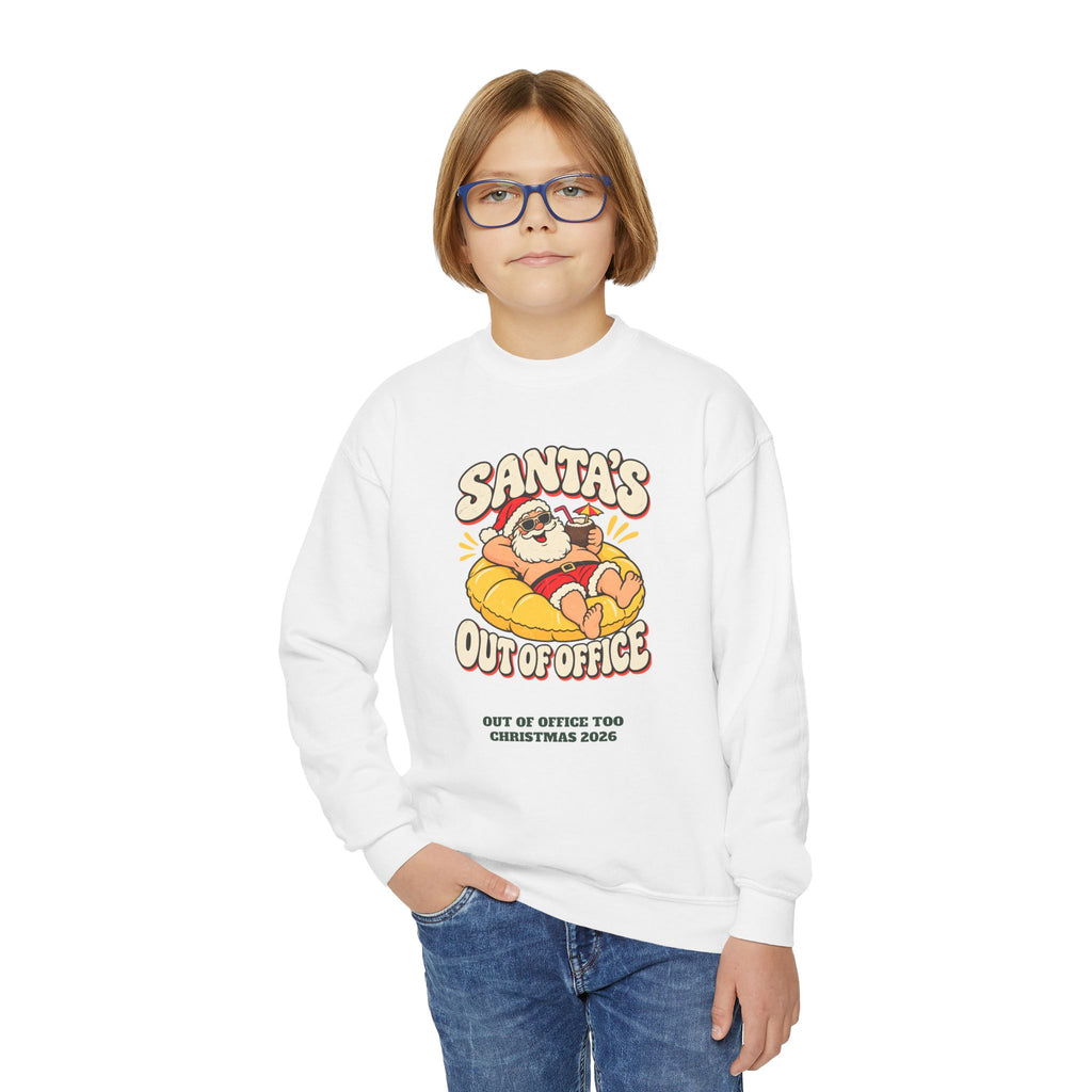 Custom Kids Santa's Out Of Office Christmas Sweatshirt