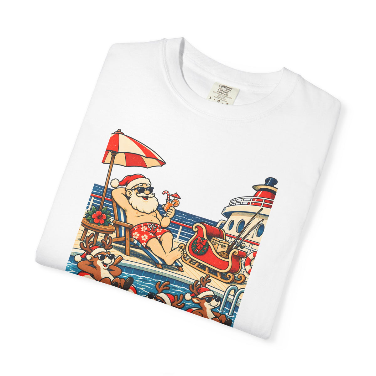 Custom Santa Pool Day Christmas Cruise Shirt