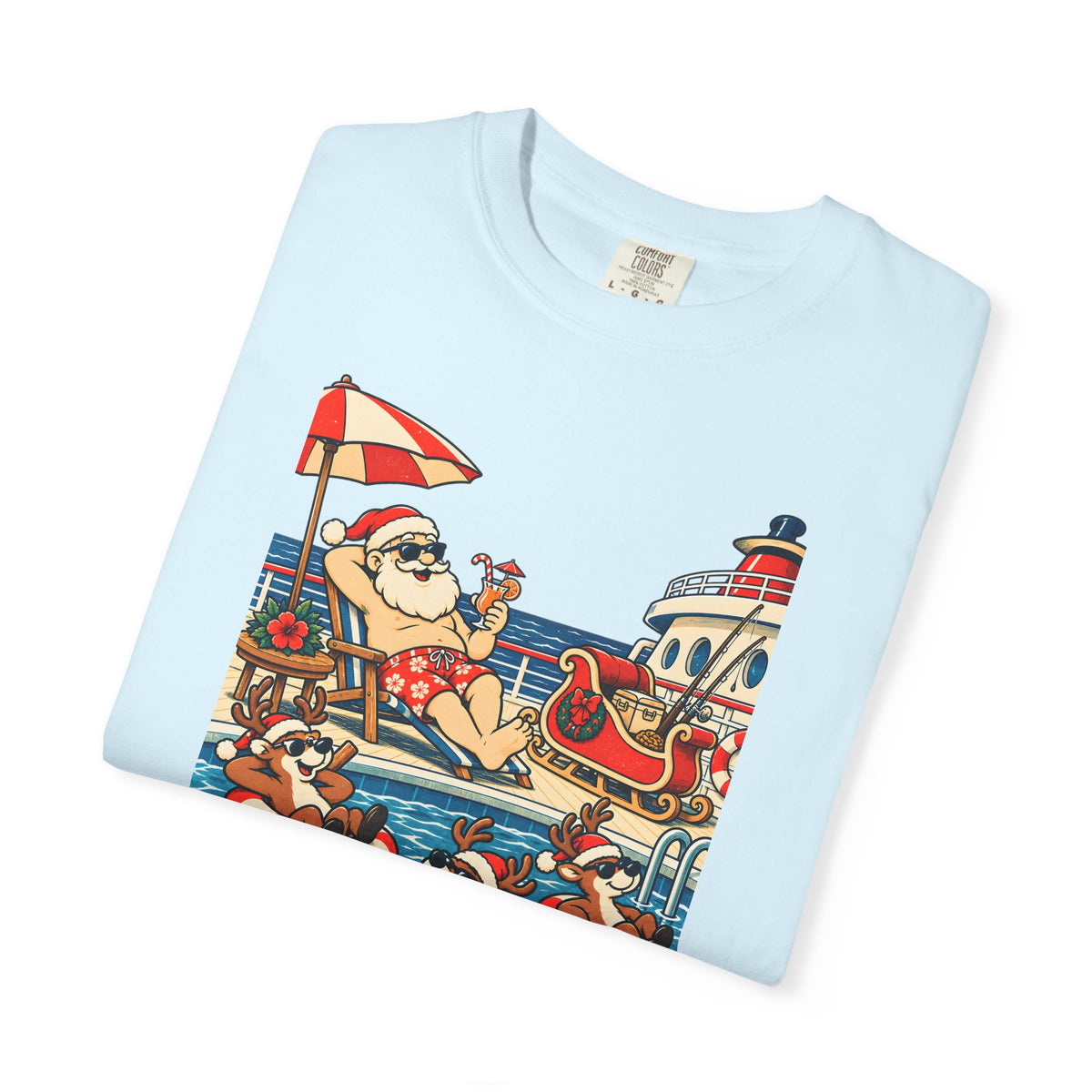 Custom Santa Pool Day Christmas Cruise Shirt