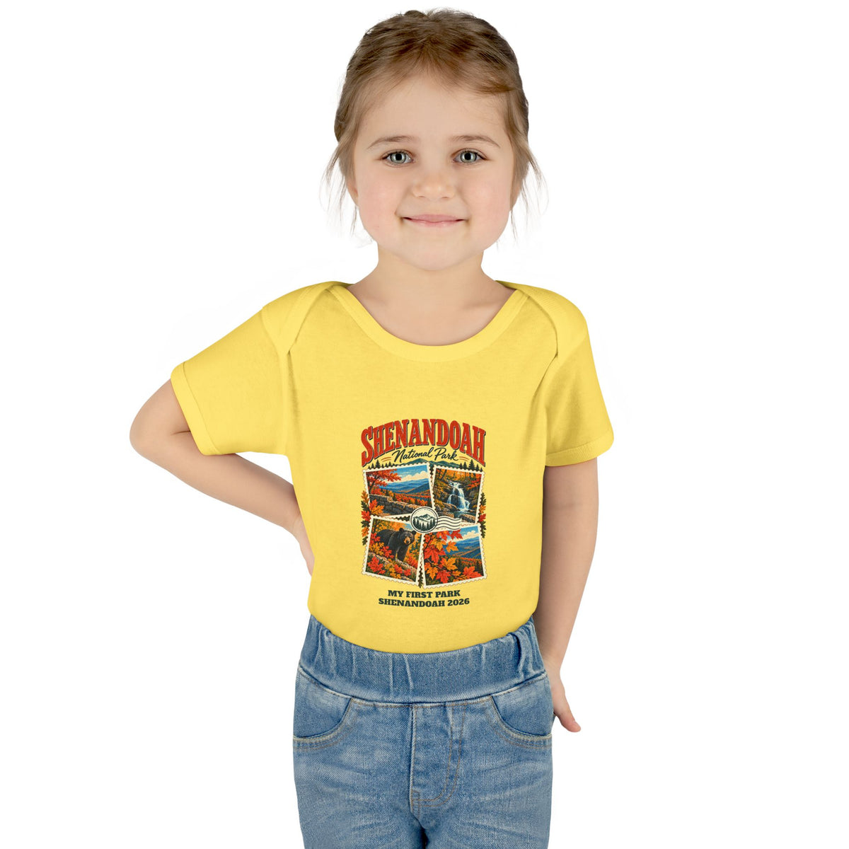 Custom Baby Shenandoah National Park Stamp Collage Onesie