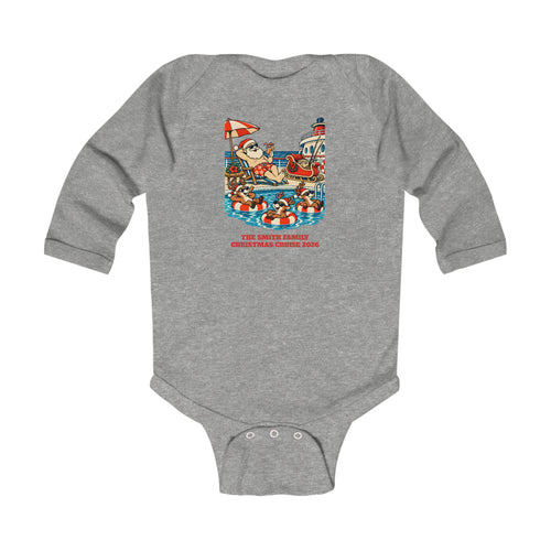 Custom Baby Santa Pool Day Christmas Cruise Long Sleeve Onesie