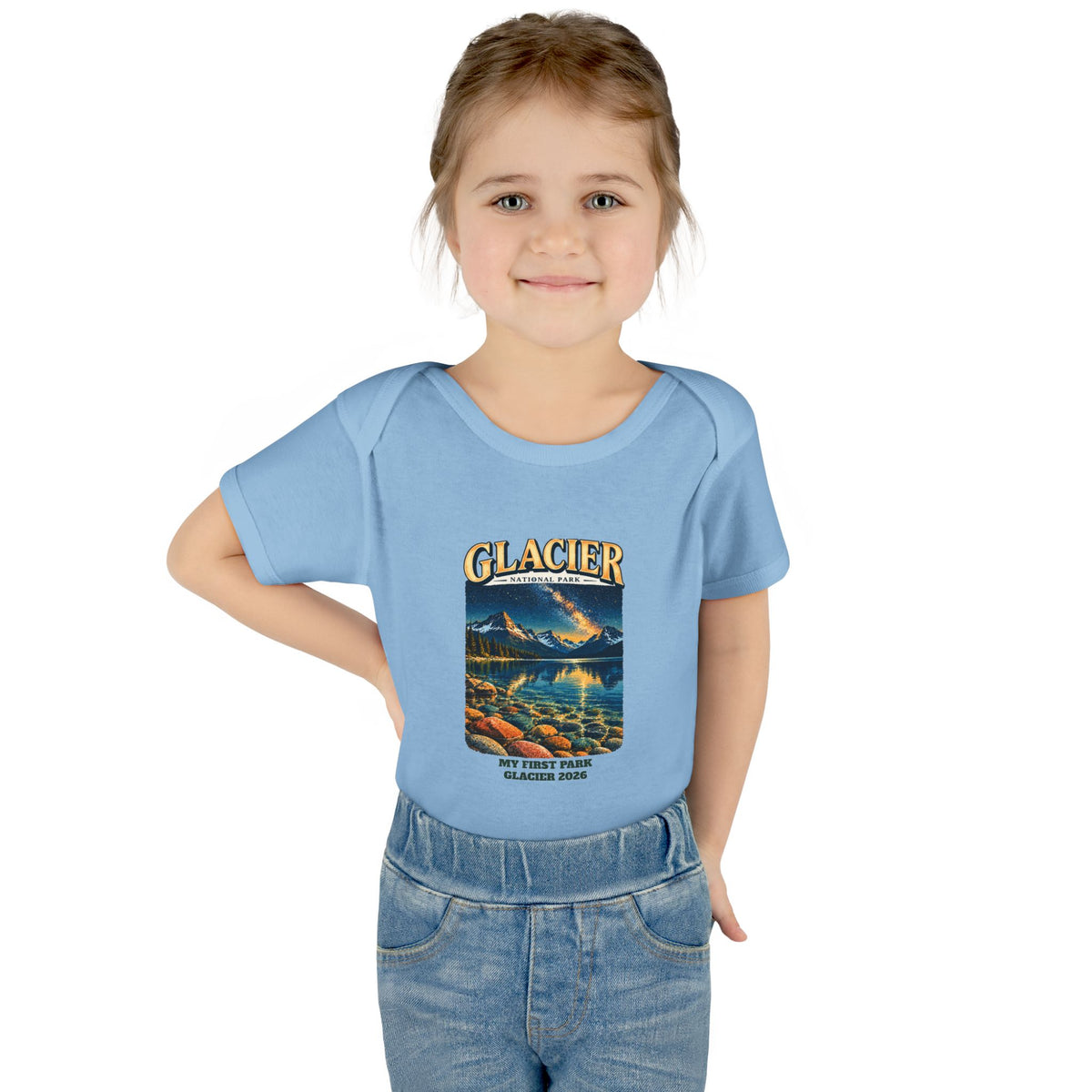 Custom Baby Glacier National Park Night Sky Onesie