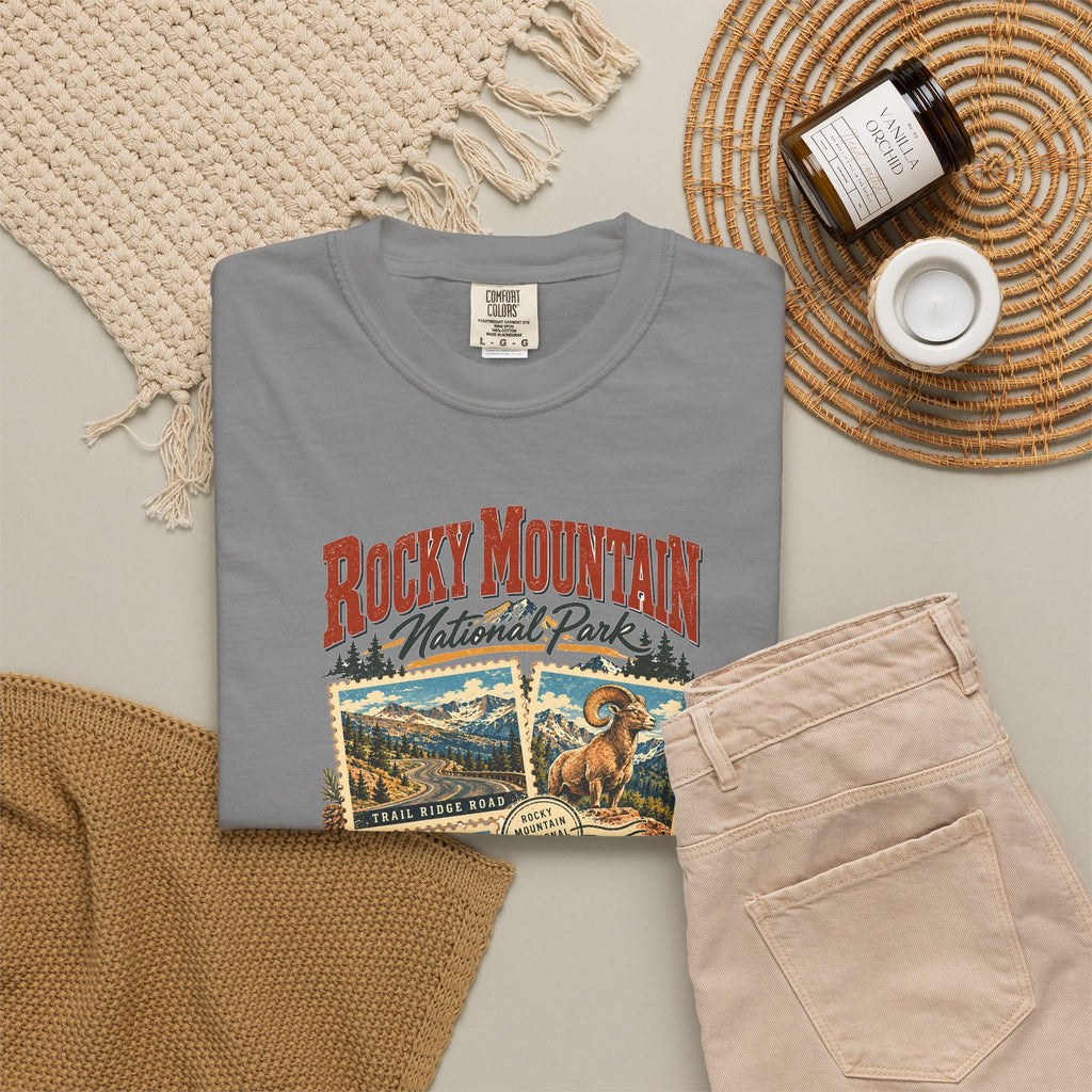 Custom Rocky Mountain National Park Stamp Collage Shirt