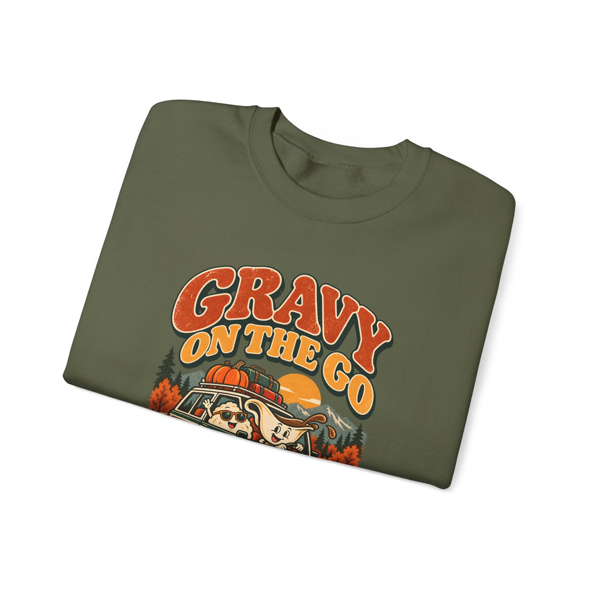 Custom Gravy On The Go Thanksgiving Road Trip Sweatshirt