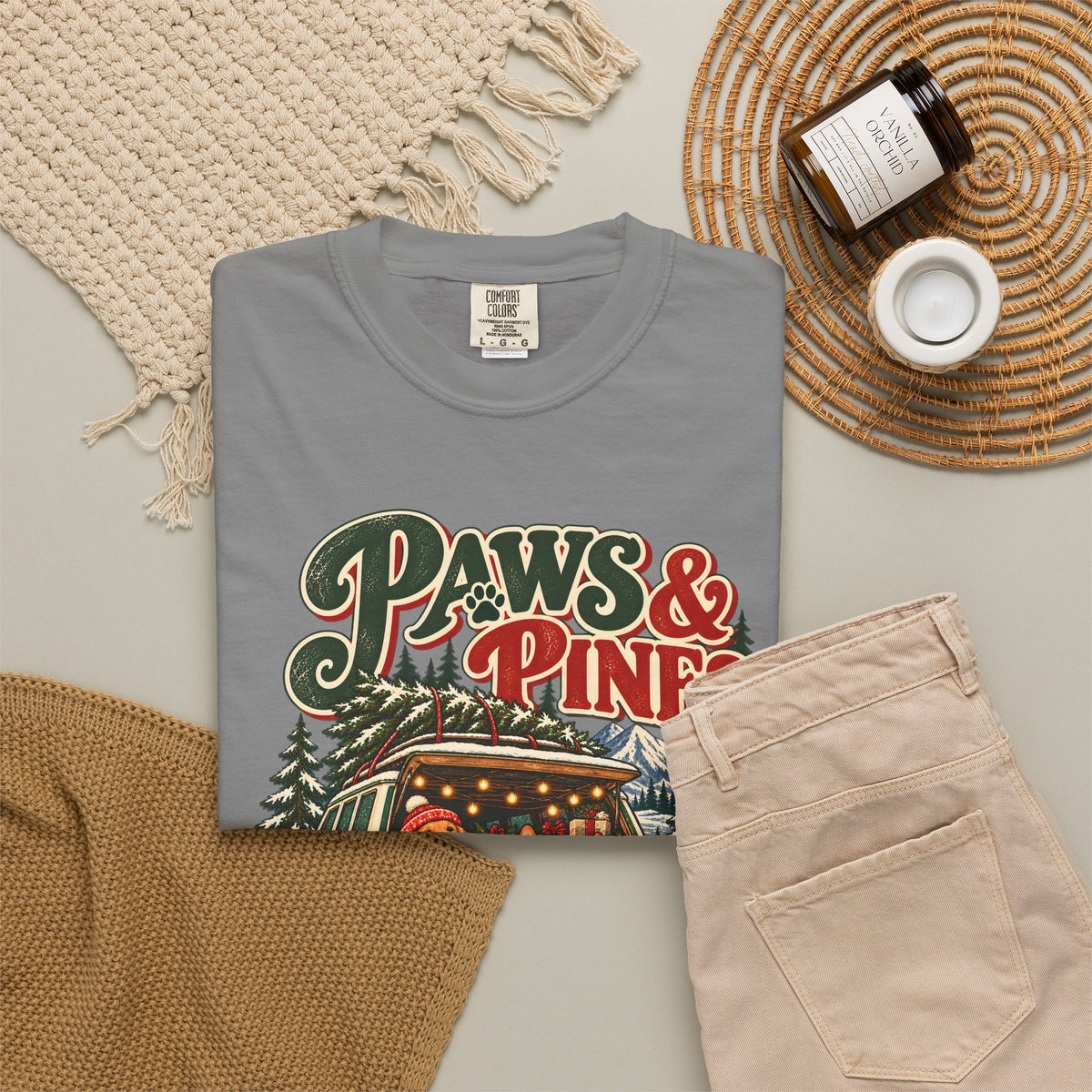 Custom Paws & Pines Christmas Dog Shirt