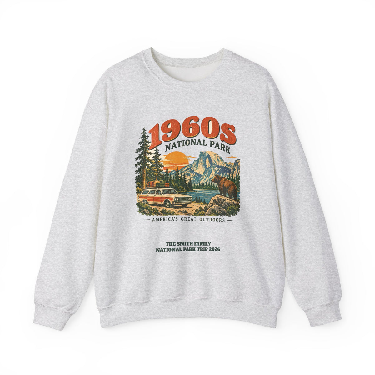 Custom 1960s National Park Family Trip Sweatshirt