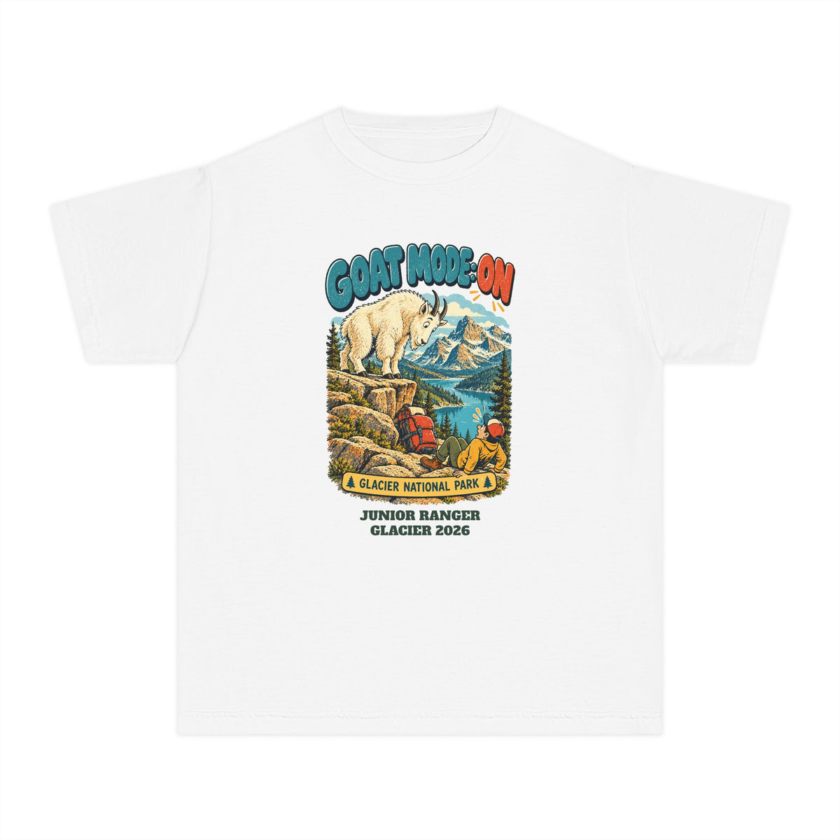 Custom Kids Glacier National Park Funny Goat Mode Shirt