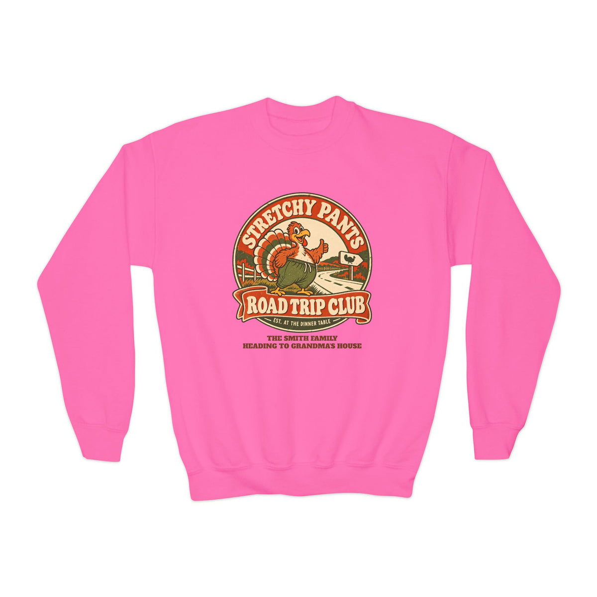 Custom Kids Stretchy Pants Thanksgiving Sweatshirt