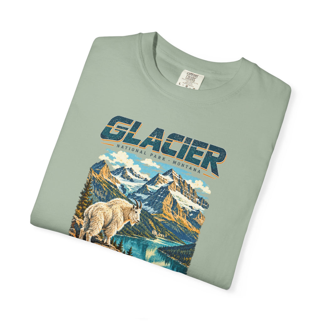 Custom Glacier National Park Vintage Mountain Goat Shirt