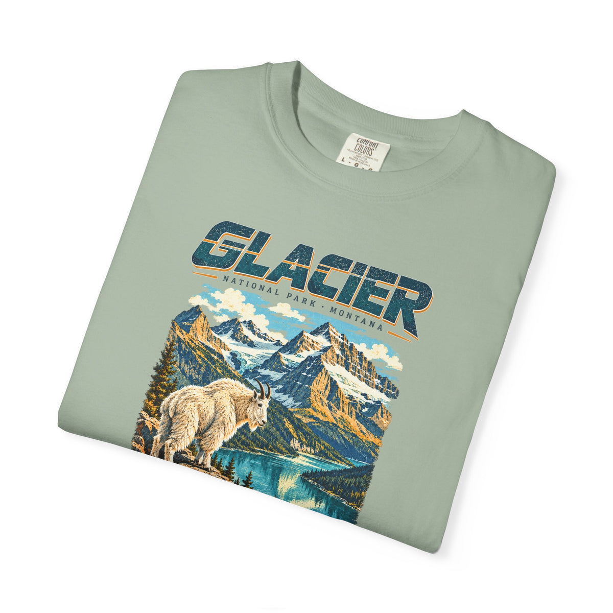 Custom Glacier National Park Vintage Mountain Goat Shirt