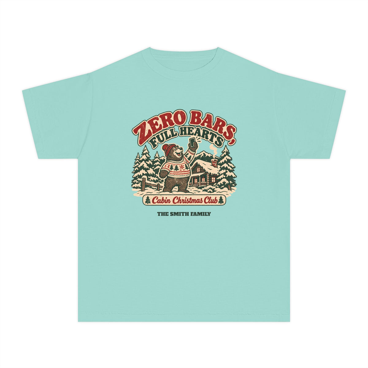 Custom Kids Zero Bars Full Hearts Cabin Christmas Shirt