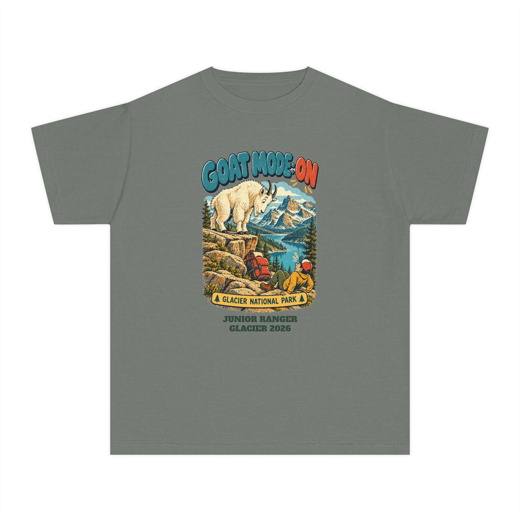 Custom Kids Glacier National Park Funny Goat Mode Shirt
