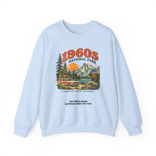 Custom 1960s National Park Family Trip Sweatshirt