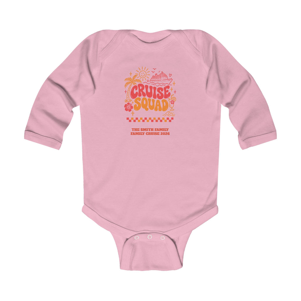 Custom Baby Cruise Squad Retro Family Cruise Long Sleeve Onesie