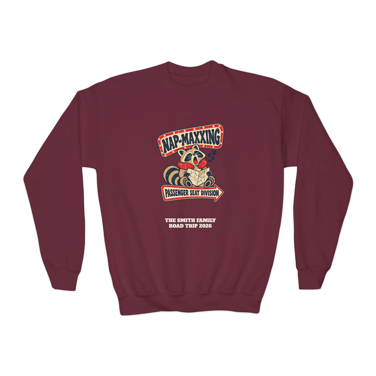 Custom Kids Nap-Maxxing Road Trip Sweatshirt