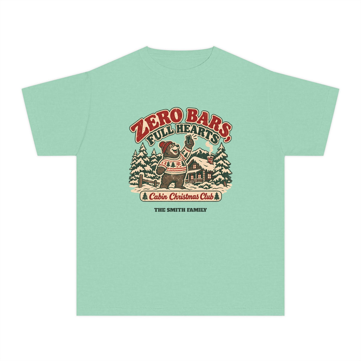 Custom Kids Zero Bars Full Hearts Cabin Christmas Shirt