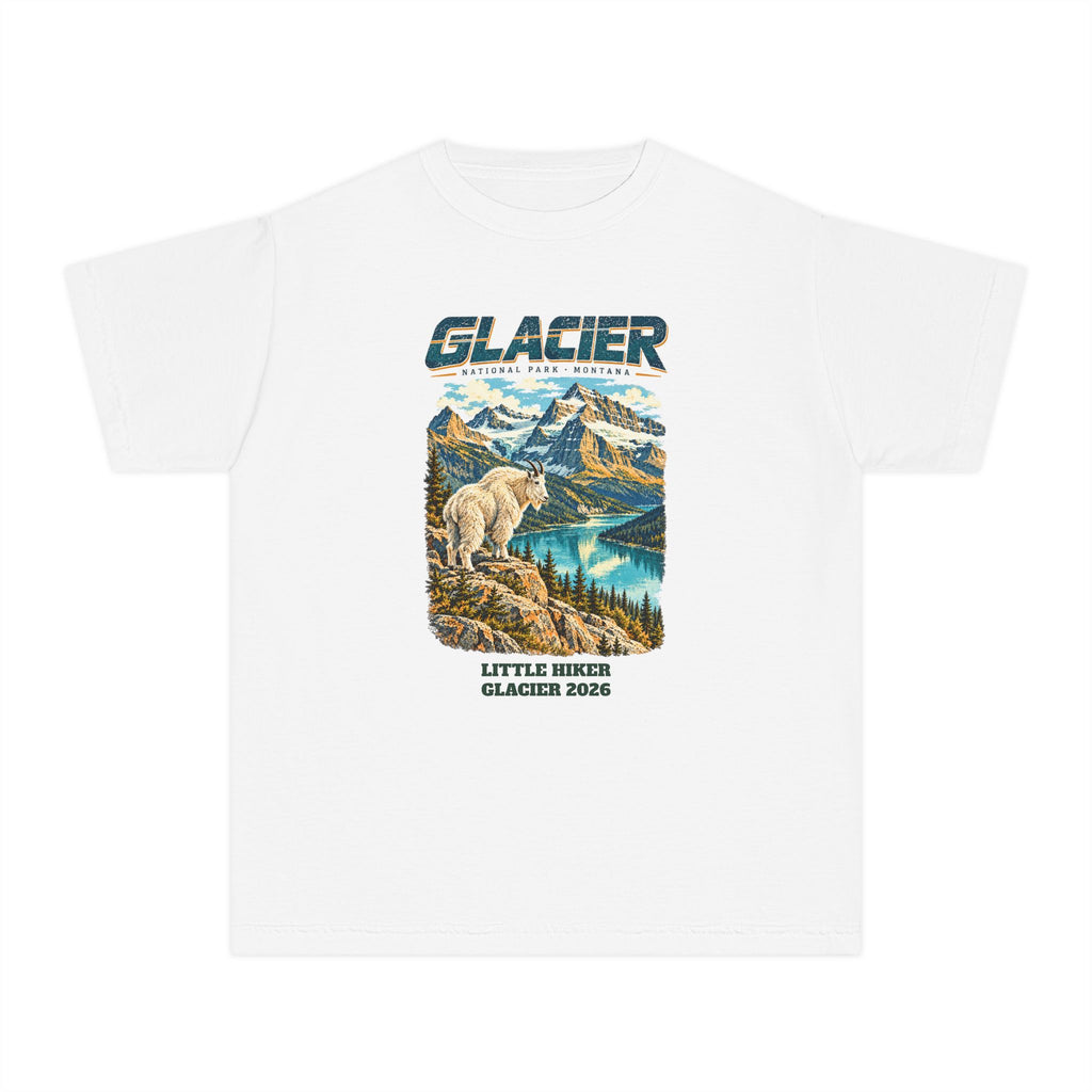 Custom Kids Glacier National Park Vintage Mountain Goat Shirt