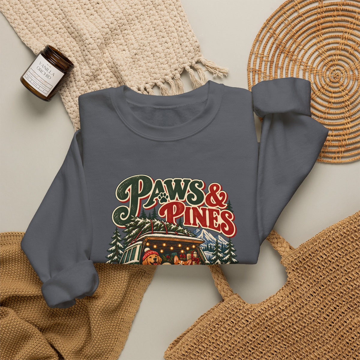 Custom Paws & Pines Christmas Dog Sweatshirt
