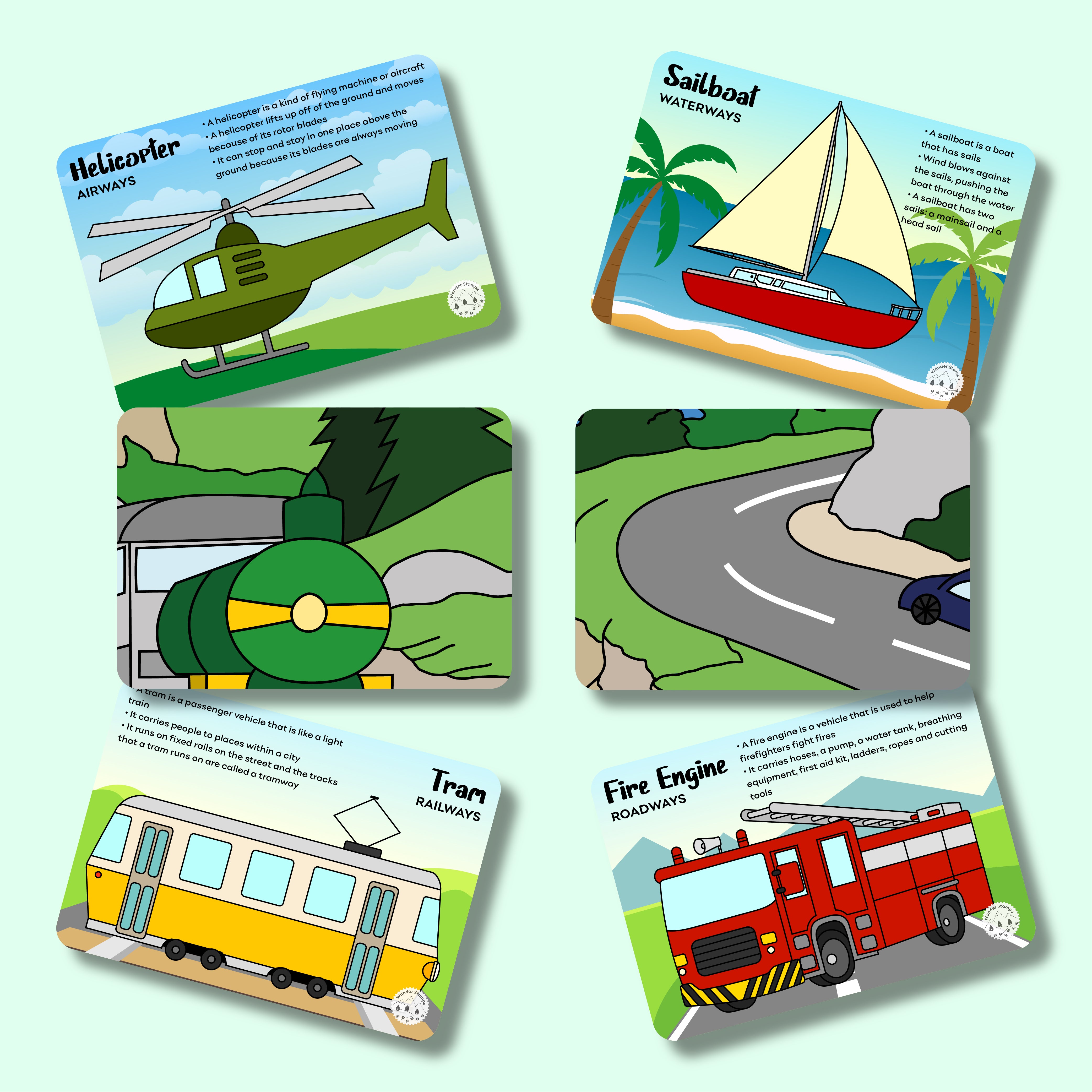 Modes Of Transport Flashcards – Wander Stamps