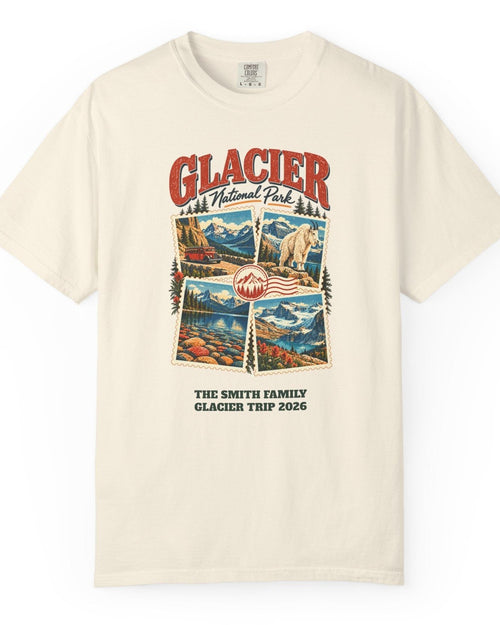 Custom Glacier National Park Stamp Collage Shirt