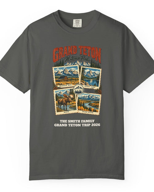 Custom Grand Teton National Park Stamp Collage Shirt