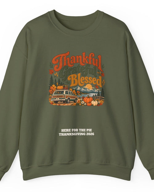 Custom Thankful Grateful Blessed Thanksgiving Road Trip Sweatshirt