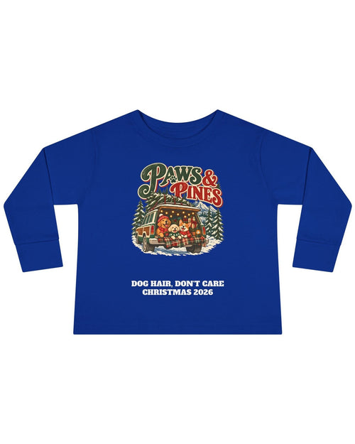 Custom Toddler Paws & Pines Christmas Dog Long Sleeve Shirt