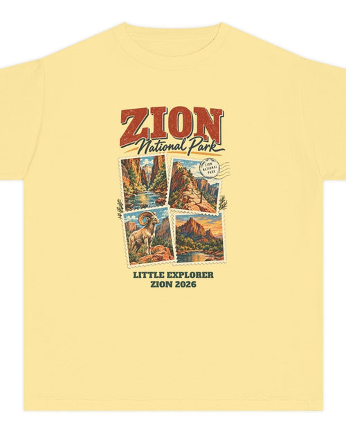Custom Kids Zion National Park Stamp Collage Shirt