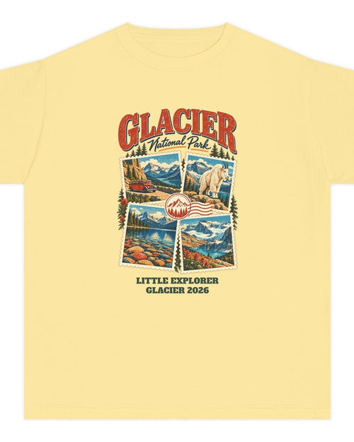 Custom Kids Glacier National Park Stamp Collage Shirt