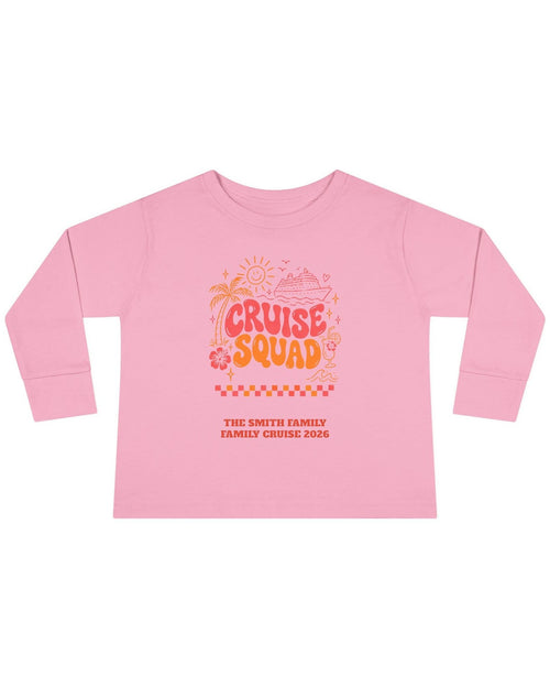 Custom Toddler Cruise Squad Retro Family Cruise Long Sleeve Shirt
