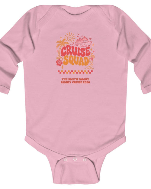 Custom Baby Cruise Squad Retro Family Cruise Long Sleeve Onesie