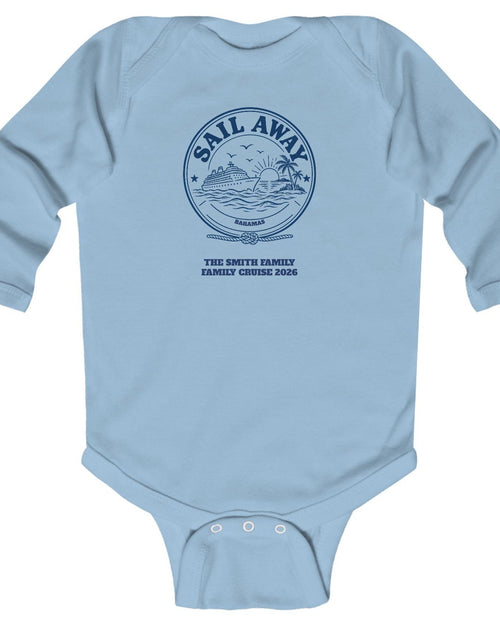 Custom Baby Sail Away Cruise Badge Long Sleeve Onesie